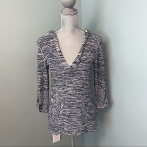 ROXY knit hooded boho sweater size small long sleeve bohemian shirt